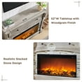 thumbnail image 6 of OKD Farmhouse TV Stand Electric Fireplace with Mantel, 52 inch Entertainment Center w/36 Electric Fireplace & Sime-Open Cubby & Open Bottom for Living Room, Light Rustic Oak, 6 of 6
