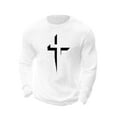 thumbnail image 4 of Amzcrzy - Sudadera Para Hombre, Estilo Informal, Holgada, Elástica, Para Fitness, Para El Hogar, Estampada, Manga Larga, Cuello Redondo, Color Blanco, Talla S, 4 of 5