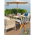 thumbnail image 4 of Outdoor Tablecloth with Umbrella Hole and Zipper, Christmas Rectangle Table Cloth 60x84 Inch Waterproof Tablecloth, Country Gnomes Pine Branches Star Bell Striped Picnic Table Cover for Patio Camping, 4 of 7