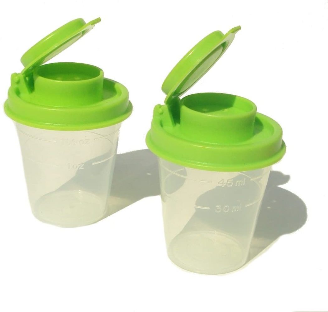 Tupperware Mini Midget Salt & Pepper Shakers Clear Shakers Margarita