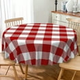 thumbnail image 6 of Nanqianyi Red Checkered Round Tablecloth 60 Inch, Washable Polyester Table Cloth for Dining Room Party Outdoor Picnic, 6 of 9