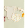 thumbnail image 4 of Jxzom Easter Outfit Baby Girl Short Sleeve 0 3 6 12 18 Months Bunny Carrot Romper Rabbit PP Shorts 3Pcs Summer Clothes Set, 4 of 8