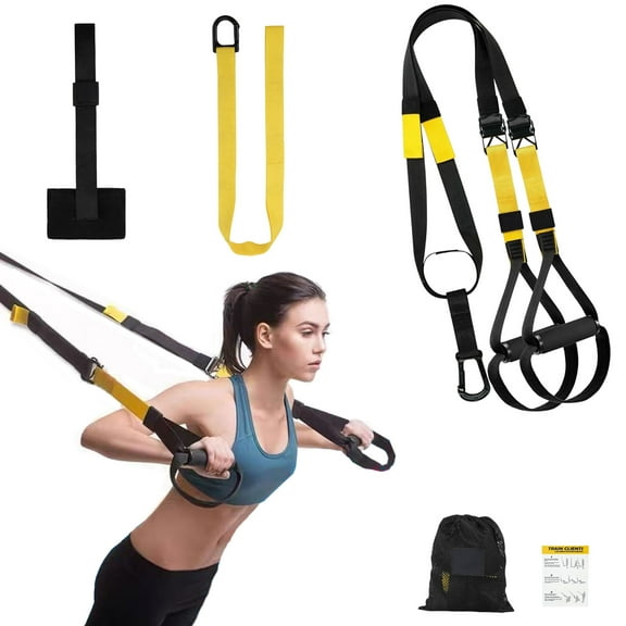 WQQQW Suspension Trainer System, Resistance Training Kit for Cross-Training, Weight Training, HIIT & Cardio