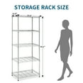 thumbnail image 6 of SYTHERS 5-Shelf Metal Storage Rack, 24"x 14"x 60" Wire Shelving Unit with Wheels, Heavy Duty Kitchen Organizer Shelf, Capacity for 220 lbs Per Shelf, Silver, 6 of 8