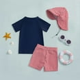 thumbnail image 5 of Ymyiu Toddler Boys Bathing Suit Boys Set for Boys 2 Piece Swimsuits Short Sleeve Bathing Suits with Trunks Quick Dry Swim Shirts 3T 4T (Red,3-4 Years), 5 of 6