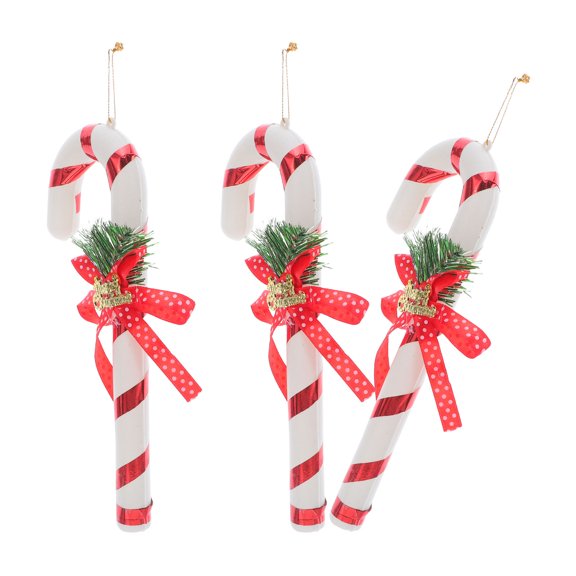 OFFIGAM Decorative Candy Canes Multi Plastic Easy to Hang Christmas Tree Ornaments 3Pcs