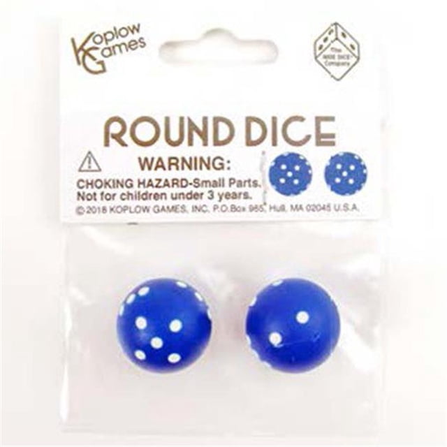 Koplow KPL19369 Dés Ronds - Marine & Blanc&44; 2 par Pack