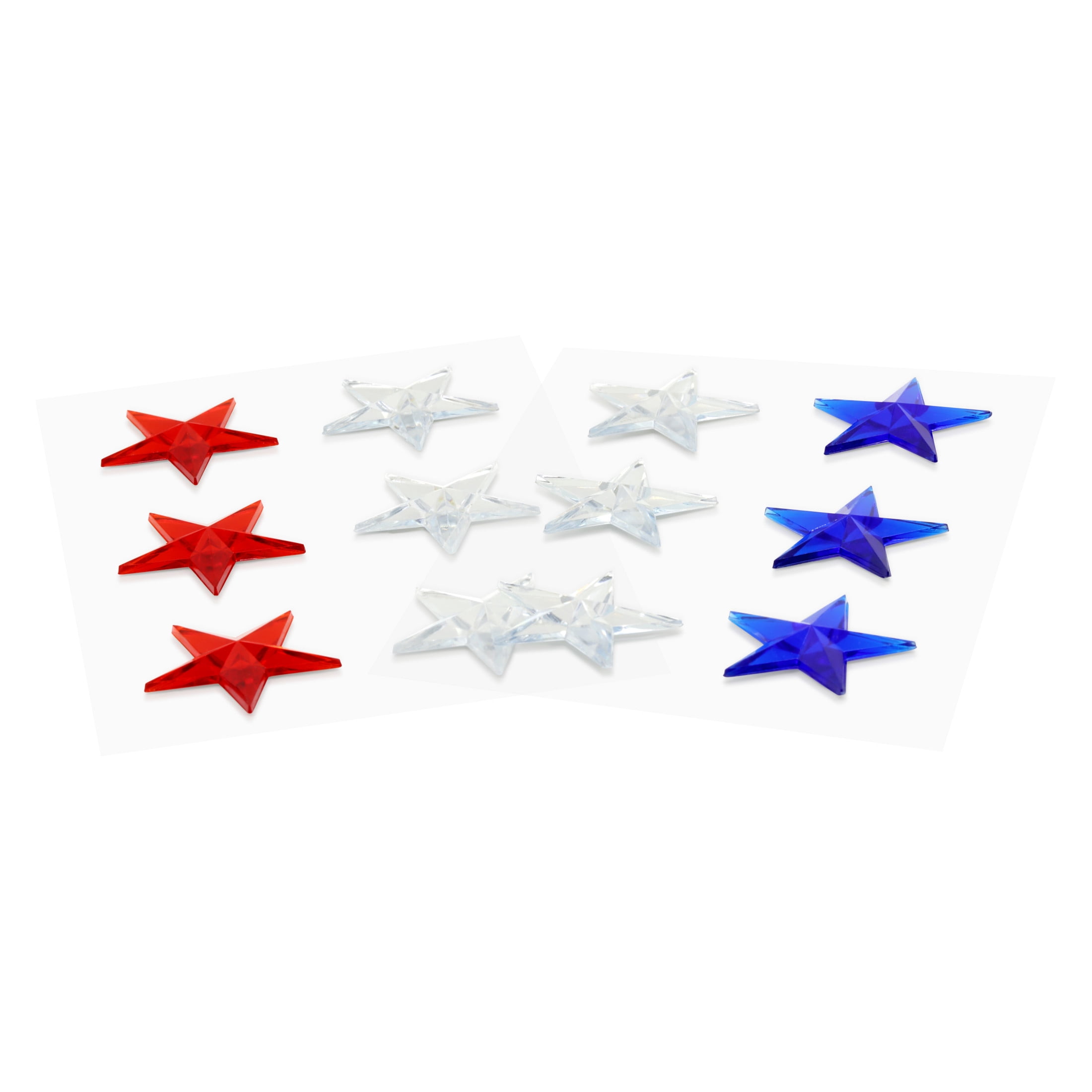 Hello Hobby Accessories Adhesive Stars Red White and Blue, 12 piece