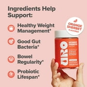 O Positiv URO Prebiotic Fiber Gummies for Digestive Gut Health and Regularity, Orange Sherbet, 50 Count