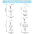 thumbnail image 2 of 4 Pairs 4 Style 304 Stainless Steel Long Dangle Earrings Yoga Theme Lotus Stainless Steel Color 43.5~63x16~27mm 1 Pair/style DIY, 2 of 7