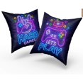 thumbnail image 2 of Gaming Pillow Covers 18x18 Inch Set of 2 Soft Cotton Gamer Controller Pillowcase Farmhouse Home Purple Game Decor Throw Pillows Cover Gifts for Teen Boys for Car Cabin Bed Couch Sofa Living Room, 2 of 6