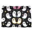 thumbnail image 7 of Yayeee Kitchen Curtains Tier Pair Light Filtering 27"x36" Rod Pocket Short Cafe Window Panel, White Halloween Ghost, 7 of 7