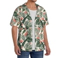 thumbnail image 4 of Naloa Palm Trees and Tropical Men's Loose Fit Cuban Collar Short-Sleeve Shirt with Button-down and Chest Pocket for Everyday Wear Outings - Medium, 4 of 7
