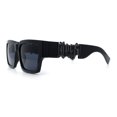 thumbnail image 6 of Locs Mens Bold Gothic Logo Thick Arm Horn Rim Gangster All Black Sunglasses [57mm] Black Gunmetal, 6 of 7