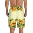 thumbnail image 3 of Naloa Sunflowers On A Yellow Background Men's Short Pajama Pants, Lounge Comfort Shorts with Elasticized Waistband and Side Pockets - Small, 3 of 9