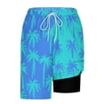 thumbnail image 5 of Hvot&aat Mens 2 in 1 Quick Dry Bathing Suits Drawstring Elastic Waist Beach Shorts with Lining Fashion Beach Print Pants, 5 of 5