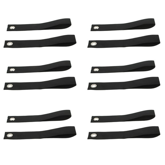 LOLIPPYY 12Pcs Anchoring Straps for Canoe Black Durable Webbing with Metal Grommets for Outdoor Use