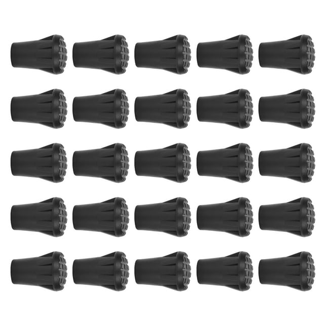 Puntas de bastón, 25 piezas/paquete Puntas de bastón de goma resistentes Puntas de bastón para caminar Puntas de PVC Características mejoradas