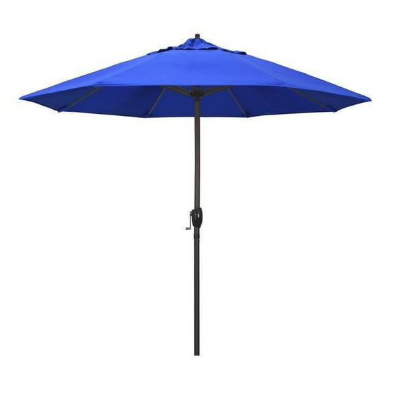 California Umbrella ATA908117-5401 9 ft. Casa Series Patio Bronze Auto Tilt Crank Lift - Sunbrella 1A Pacific Blue Fabric