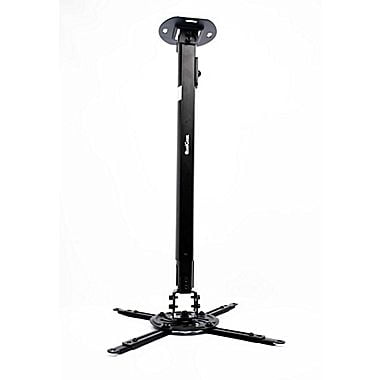 Easily Adjustable Universal Projector QualGear QG-PM-002-BLK-L Universal Projector Ceiling Mount with Adjustable Extension Column and Cable Management, Black ()