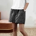 thumbnail image 5 of SOOMLON Linen Shorts Women Plus Size Elastic Waist Curvy Shorts Striped Shorts with Pockets Casual Weekend Clothes, 5 of 6