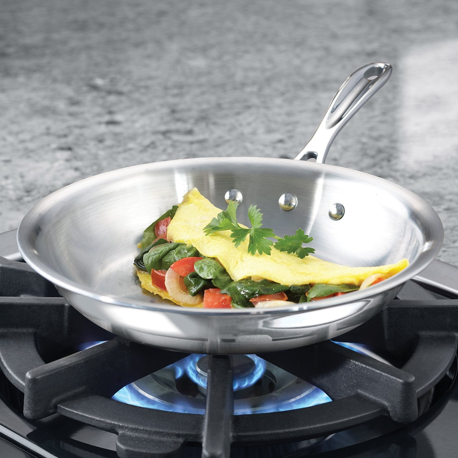 NEW Calphalon Tri-Ply Stainless Steel 8/" Omelette Fry Pan