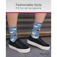 thumbnail image 5 of MeMoi Cup o' Cats Bamboo Blend Crew Socks - Womens - Female, 9-11, Denim Heather, 5 of 7