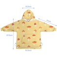 thumbnail image 7 of Red Mushroom Small Yellow Pattern Blanket Hoodies for Kids 6-13YR Oversize Wearable Blanket Hoodies for Boys Girls Teens, 7 of 7
