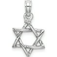 thumbnail image 4 of 14K White Gold Polished Star Of David Charm Made In United States k8356w, 4 of 5