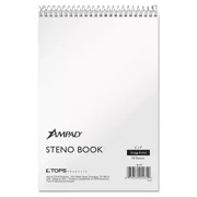 New Ampad Spiral Steno Book Gregg 6 x 9 15 lb White 70 Sheets 25472