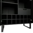 thumbnail image 3 of Modern Black Wine & Coffee Bar Cabinet, Freestanding Drinks Sideboard with Storage for 14 Bottles, Adjustable Shelf & Glass Holders, for Living Room, Dining Room, 3 of 15