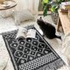 thumbnail image 1 of Boho Bathroom Mat, Boho Rug Kitchen Runner Black and White Bath Mat, Washable Bathroom Rug 60*90cm, 1 of 5
