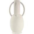 thumbnail image 6 of DecMode 15" Textured Cream Ceramic Vase with 4 Handles, 6 of 9