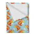thumbnail image 2 of Phoenix Soft Flannel Fleece Throw Blanket, Cartoon Bird with Exquisite Feather on Cloudy Sky Reborn Theme, Cozy Plush for Indoor and Outdoor Use, 50" x 60", Vermilion Pale Blue, by Ambesonne, 2 of 5