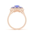 thumbnail image 2 of Angara Natural 1.6 Ct. Tanzanite with Tanzanite Halo Ring in 14K Rose Gold for Women (Ring Size: 12), 2 of 9