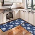 thumbnail image 3 of Kitchen Rugs Sets Of 2,Blue Pioneer Flower and Paisley Pattern Anti Fatigue Kitchen Mat Rugs Non Slip Washable,Decorative Kitchen Floor Mats for Kitchen,Sink,Laundry,17"x47"+17"x47", 3 of 5