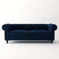 thumbnail image 4 of 3 Seater Living Room Sofa Couch, Upholstered 3 Seater Sofa with Wood Legs, Accent Tufted Scroll Arm Velvet Loveseat Velvet Couch, Easy Assembly, 4 of 8