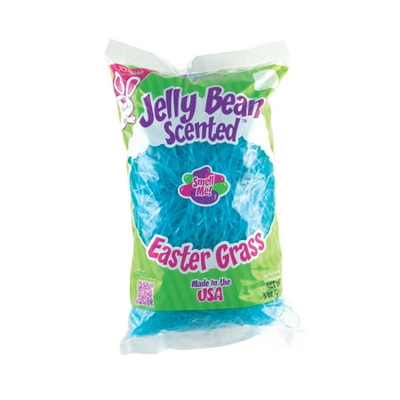 Jelly Bean Scented Plastic Easter Grass, Blue, 3 oz., Easter Unlimited