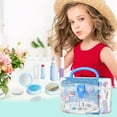 thumbnail image 2 of Blue Children’S Makeup Toy With Fake Cosmetics, Portable Case, For Role-Playing, Learning Fine Motor Skills And Creativity, 2 of 6