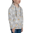 thumbnail image 3 of Pofeuu Daisies Flowers Print Kids Pullover Hoodies Warm Thick Hooded Sweatshirt with Packet for Boys Girls-Large, 3 of 6