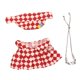 thumbnail image 4 of Ropa de muñeca de peluche de 15 cm, ropa de muñeca, accesorios de fotografía cómodos, accesorios de muñeca de peluche, falda de tenis de rejilla de mo collar rojo, 4 of 8