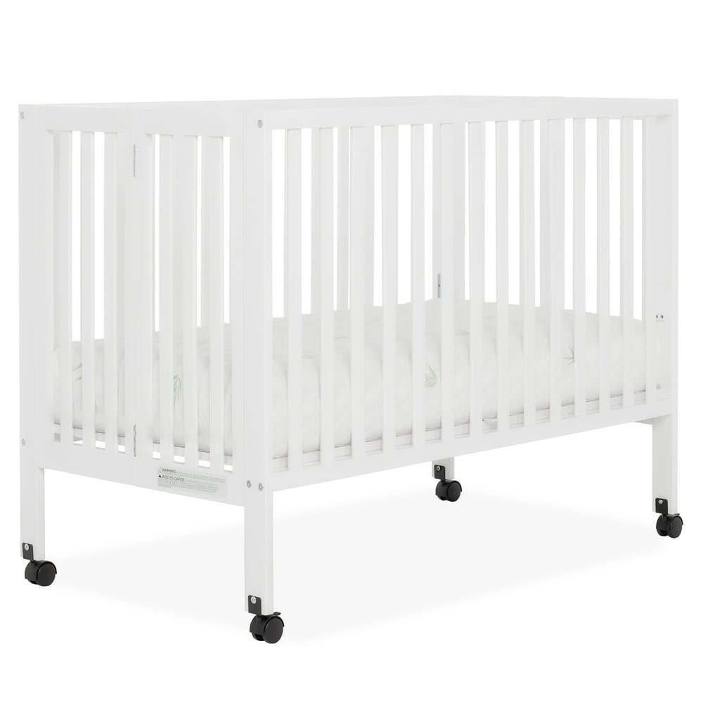 Dream On Me Quinn FullSize Folding Crib, Removable Wheels, Modern