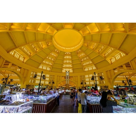 The Central Market, Built in 1937 in Art-Deco Style by the French Architect Jean Desbois Print Wall Art By Nathalie (Best Motorcycle Helmet On The Market)