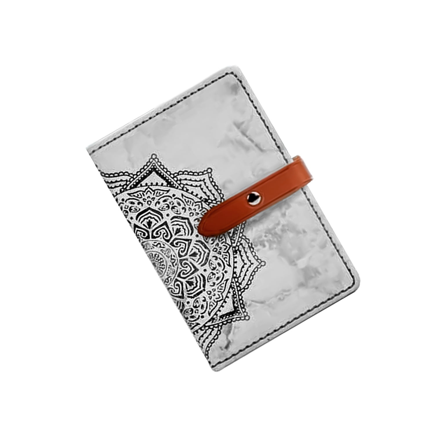 Universal Phone Back Wallet Sleeve with Datura Flower Design - Grey
