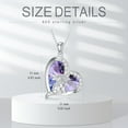 thumbnail image 3 of Highland Cow Necklace 925 Sterling Silver Amethyst Heart Pendant Necklaces for Women Birthday Jewelry Gifts 18" + 2" Extender, 3 of 7