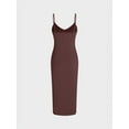 thumbnail image 7 of V-Neck Bodycon Midi Dress with Thin Straps, 7 of 7