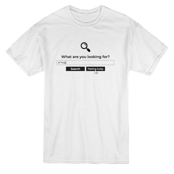 Internet Search Hug Graphic Men White T-Shirt, Male x-Large