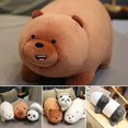 thumbnail image 2 of We Bare Bears Plush Doll Ice Bear/Grizzly/Panda Stuffed Toy The Three Bare Bears Cartoon Figure Cushion Ornament for Kid, 2 of 3