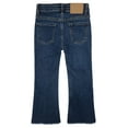 thumbnail image 2 of KIDSCOOL SPACE Big Girls Jeans,Raw Edge 3 Buttons Stretchy Bell-bottom Denim Pants,Blue,8-9 Years, 2 of 5