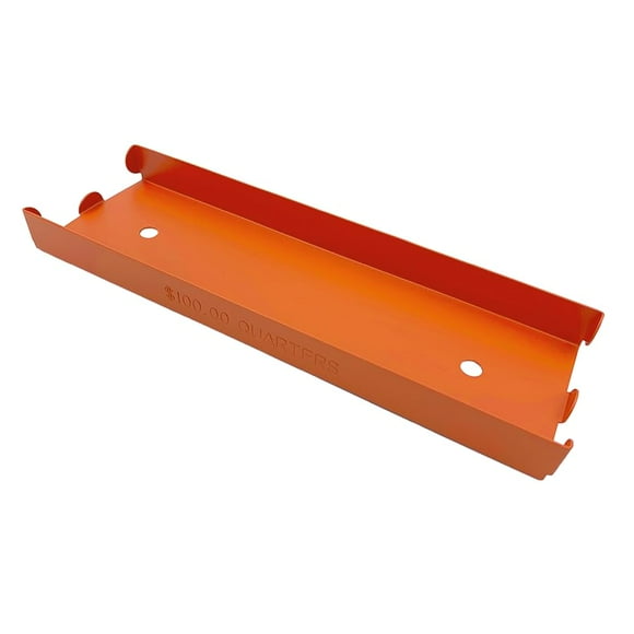 Huron Aluminum Quarter Coin Tray for Rolled Coins, Orange (1/12/96 pc) (12 pc)